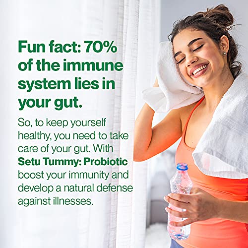 Setu Tummy Probiotic - 30 Capsules, Pack of 3 | 9 strains with 20 Billion CFUs for Women & Men | Natus & Bifidobacterium, Better Immunity, Reduced Gas