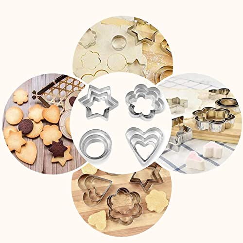 SYGA 12 Pieces Cookie Cutter Stainless Steel Cookie Cutter with Different Shape