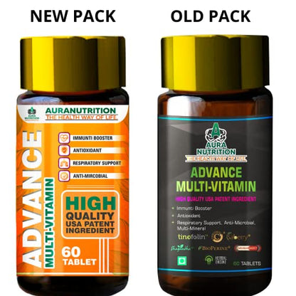 AuraNutrition multivatim for men With Zinc, Curcumin c3 complex, Ashwagandha, Bioperine, Tinofolin,  select With Zinc multivitamin for hair 60 Tablets