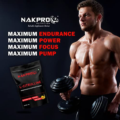 Nakpro Nutrition Pure L-Citrulline Powder, Boosts Nitric oxide & Muscle growth (Fruit Punch, 100g)