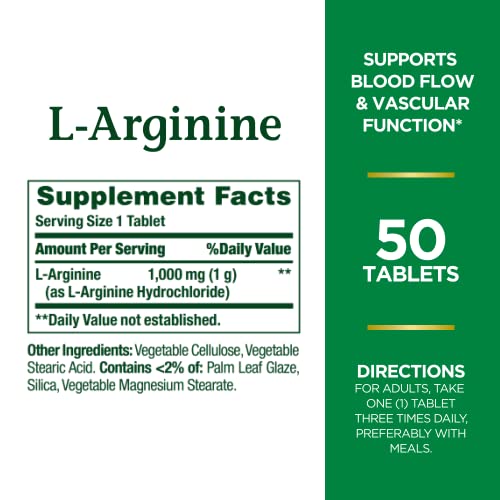 Nature's Bounty L - Arginine 1000mg - 50 Tablets