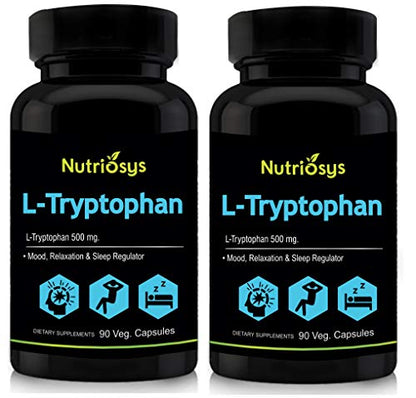 Nutriosys L-Tryptophan 500mg | 90 Veg Capsules | Pack of 2