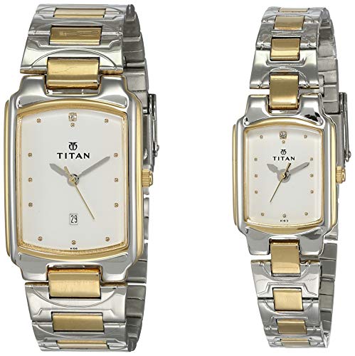 Titan Bandhan Analog White Dial Couple Watch-NL19552955BM01