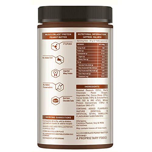 MUSCLEBLAZE High Protein Peanut Butter (Dark Chocolate) 750 g