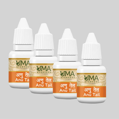 Uma Ayurveda Anu Tail 40ml (Pack of 4) | Nasal Oil for Unblocks Nasal | Anu Tail 100% Organic Natural Pure Drop