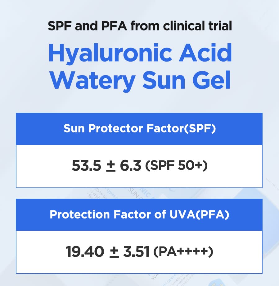 ISNTREE Hyaluronic Acid Watery Sun Gel SPF 50+ PA++++ 1.69 Fl Oz, 8 Types of Hyaluronic Acid, StrongRays, No White Cast, Reef-safe, Non-nano Sunscreen