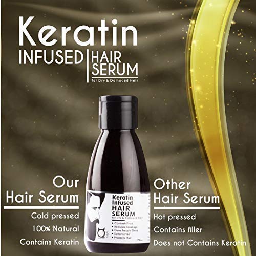 Qraa Keratin Infused Hair Serum for Dry and Damaged Hair, 100ml