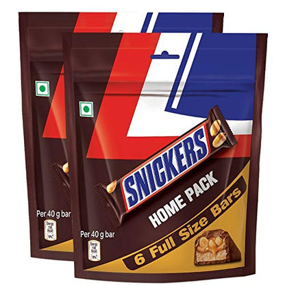 Snickers Peanut Filled Chocolate Bar Home Pouch, 2 X 240 g