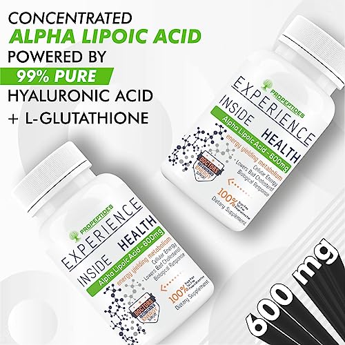 Propeptides Alpha Lipoic Acid 600mg With L Glutathione, Vitamin B12, C, Omega 3, And Hyaluronic Aciddetox. Sugar-Free ALA Supplement-60 Tablet (Pack1)