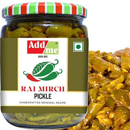 Add me Green Chilli Pickles 500 gm Hari mirchi ka achar Pickle Homemade Indian achaar Glass Pack