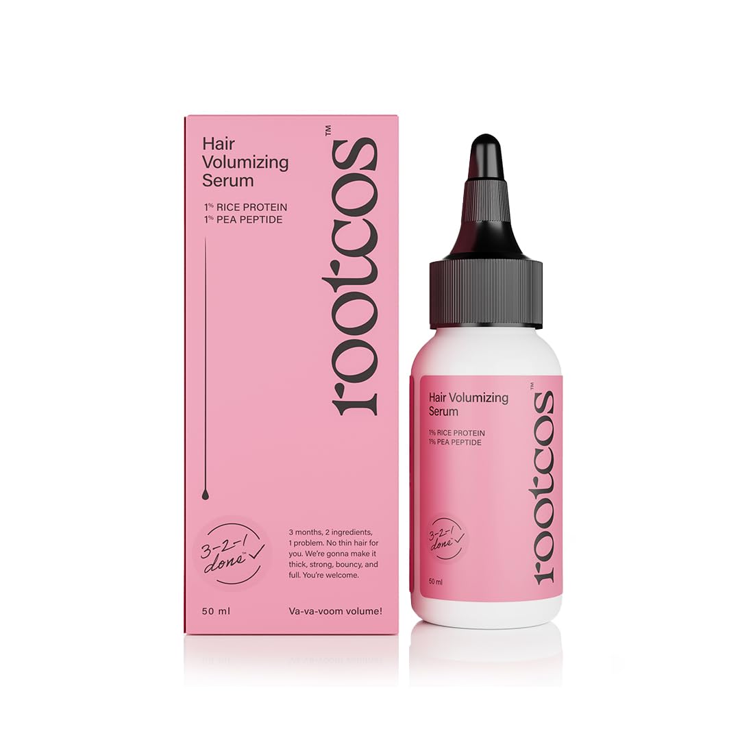 Rootcos Peptide Hair Volumizing Serum with Rice Protein| Increases hair density | Recovers hair strength and moisture | For all hair types | 50 ml