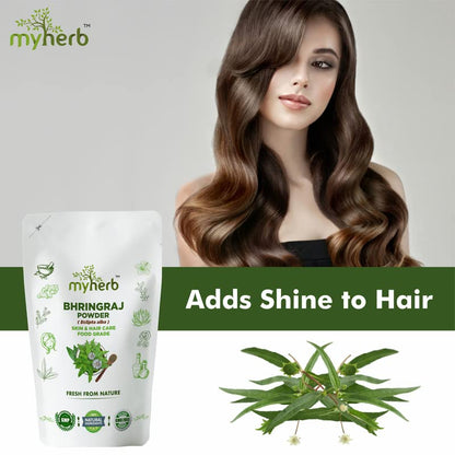 Myherb 100% Natural Organic Bhringraj Powder (Eclipta Alba) | For Men and Women - 227 Gm