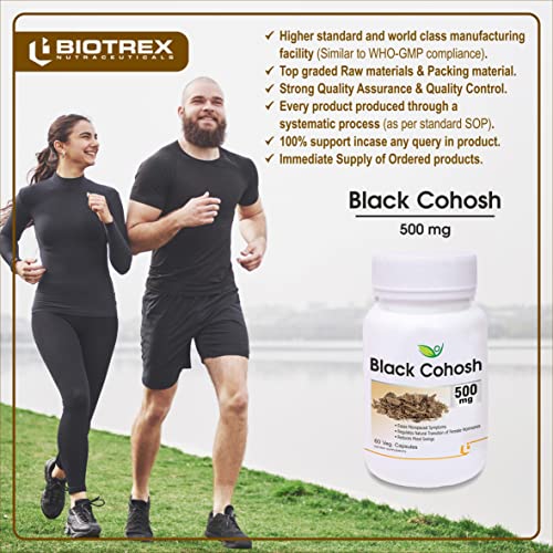 Biotrex Nutraceuticals Black Cohosh 500mg - 60 Veg Capsule, Pack of 2