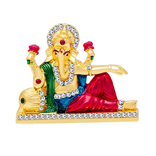 Lord Ganesh Idol Ganesha Statue Ganpati Vinayaka Murti (B-79) Color Metal Statue for Home Décor Car Dashboard Mandir Showpiece