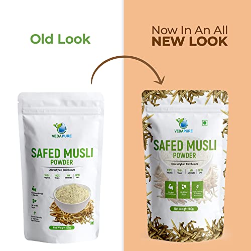 Vedapure Natural & Pure Safed Musli Powder Supports Vigor & Vitality - 100gm