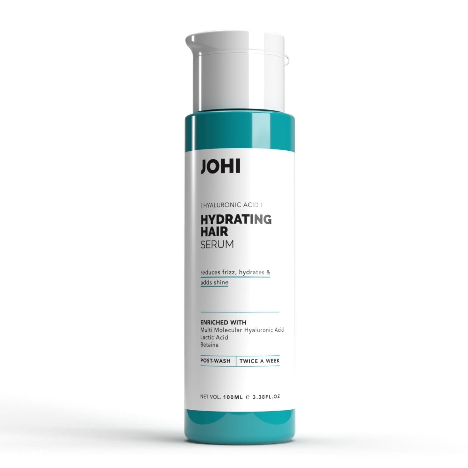 Johi Hydrating Hair Serum, Controls Frizz, Reduces Dryness & provides Shine, Contains Hyaluronic Aci(ResistHyal™), Suitable For All Hair Types, 100 ml