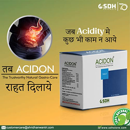 SDH Naturals ACIDON Tablets with Ayurvedic Herbs for Relief from Hyper Acidity,ulcers | All Natural | 10% discount