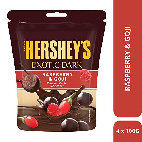 Hershey's Exotic Dark Chocolate Raspberry & Goji, 100g (Pack of 4)