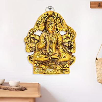 CraftVatika Panchmukhi Hanuman for Door Entrance Statue Wall Hanging Showpiece, (5.5 Inches, Height)