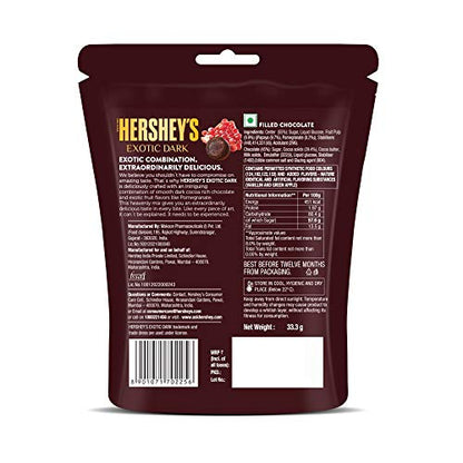 HERSHEY's Exotic Dark Pomegranate Flavor|Dark Cocoa Rich Chocolates 33.3 Grams