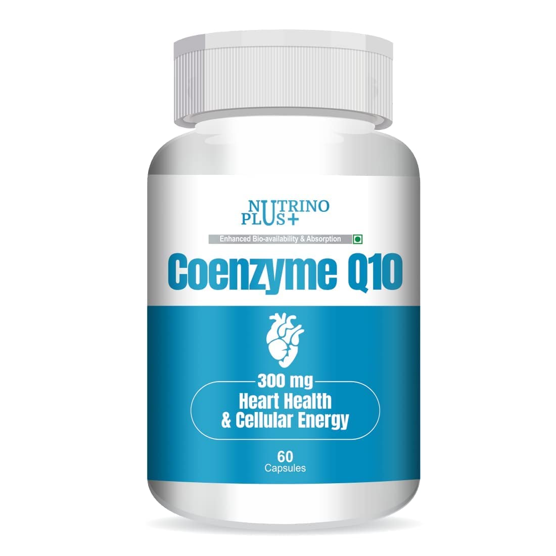 NutrinoPlus Coenzyme Q-10 Rich in Antioxidant, Promotes Heart Health & Boosts Energy 300Mg 60-Capsules