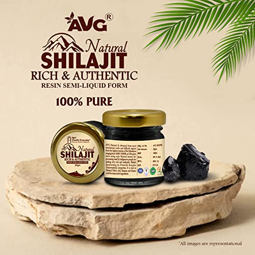 AVG Health Organics Himalayan Shilajit/Shilajeet Resins, for Vigour, Vitality & Endurance, 20g