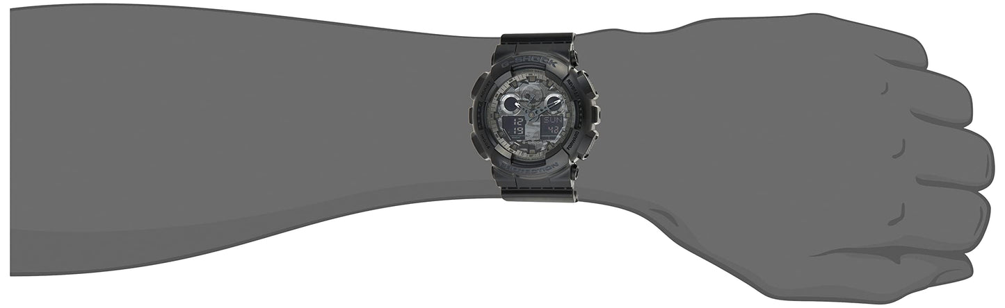 Casio GSHOCK Mens Automatic Watch Analog-Digital Display and Resin Strap GA100CF-1A9, Black