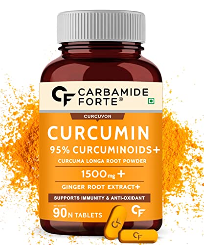 Carbamide Forte Curcumin with Piperine Tablets with 95% Curcuminoids | Immunity Boosters Tablet for Adults – 90 Veg Tablets