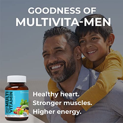 ZEROHARM Whole Food Multivitamin 60 tablets | Men Multivitamin & Multimineral | Vitamin A, C, D, B12ong bones & muscles, immunity, workout performance