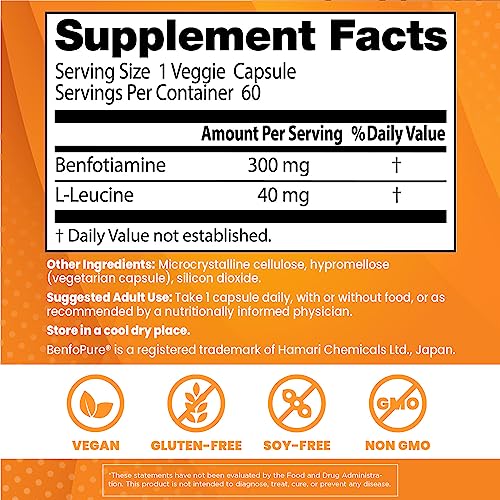 Doctor's Best Benfotiamine 300 Mg Vegetarian Capsules,