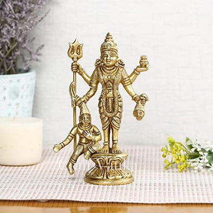 Collectible India Brass Mahalsa Narayan Mhalsa Narayani Goddess Idol Statue murti, Female Avatar of The god Vishnu