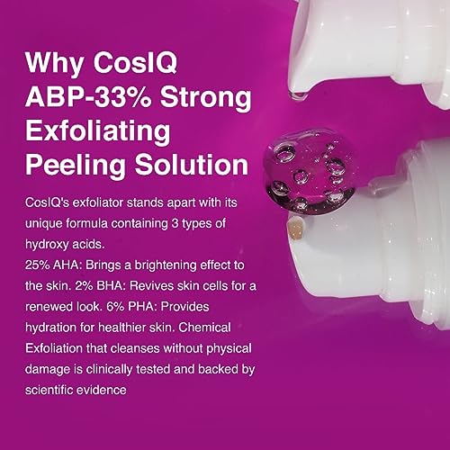 Cos-IQ 25% AHA + 2% BHA + 6% PHA Peeling for Glowing Skin, Smooth Texture & Cleansing | AHA BHA PHA Peel Serum | 30ml