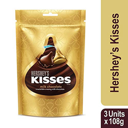 Kisses Hershey's Milk Chocolate, 108g, Pack of 3