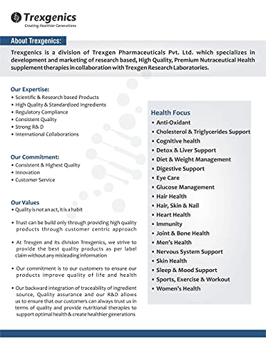 Trexgenics TyroBest-500 L-Tyrosine Pharmaceutical Grade - Thyroid, Stress, Neurotransmitter & Brain Function Support (60 Veg. Capsules)