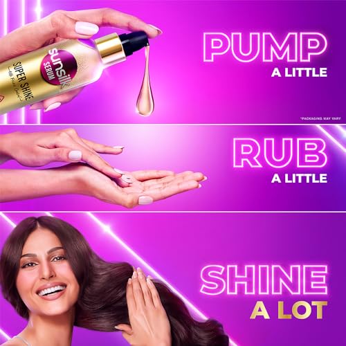 Sunsilk Super Shine Hair Serum For Dry frizzy Hair, Vitamin E Nourishment, 48 hour frizz free, non-sticky, 100ml