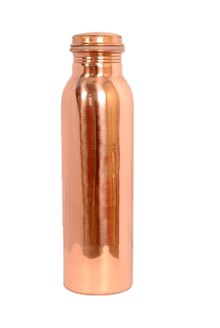 Just Copper No Joint and Leak Proof Ayurvedic Health Benefits Copper Water Bottle for Yoga, Gym, 1L (Gold, JSCo-001)