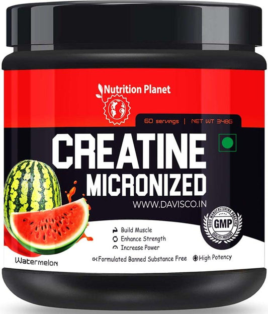 Nutrition Planet Micronized Creatine Monohydrate Powder, Watermelon, Pack of 348g