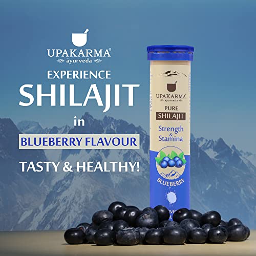 UPAKARMA Ayurveda Pure Shilajit Effervescent Tablets Boost Performance & Stamina Blueberry Flavour, Pack of 1
