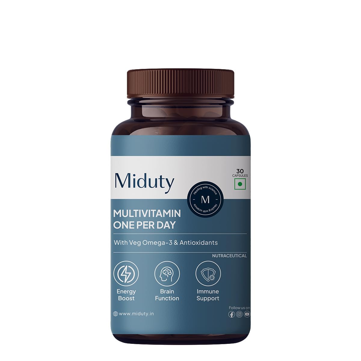 Miduty by Palak Notes Multivitamin, Multivitamin Capsule, Multivitamin with omega 3, Boosts Immunityltivitamin supplement, Multivitamin Pack - 30 Caps