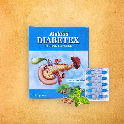 Multani Diabetex Strong Capsule | Carbohydrate Metabolism | Made Up From Jamun, Giloy, Amla & Other yurvedic Sugar Management Medicine | 1000 Capsules