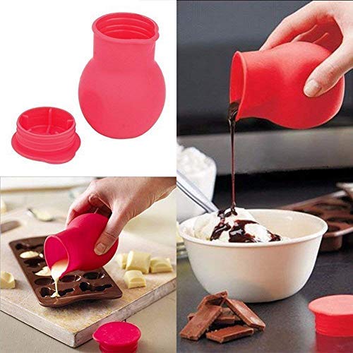 SYGA Set of 2 Soft Silicone Chocolate Melting Pot Mould Butter Sauce Milk Baking Pouring Tool