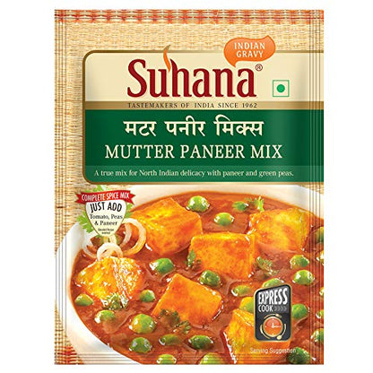Suhana Masala Mutter Paneer 50g Pouch | Spice Mix | Easy to Cook | Pack of 4