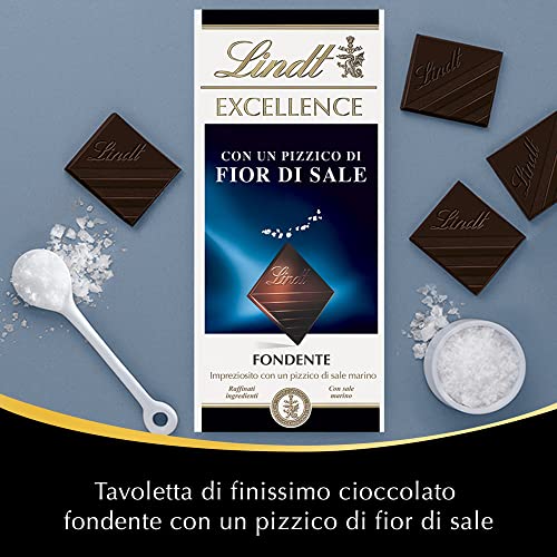 Lindt Excellence Chocolate - Touch of Sea Salt Dark Chocolate, 100g Bar