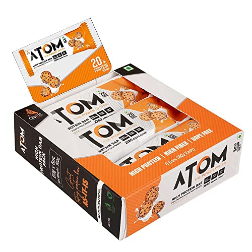 Asitis ATOM High Protein Bar | 20g Protein | Pack of 6 (60g x 6)
