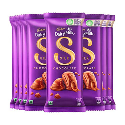 Cadbury Dairy Milk Silk Chocolate Bar, 60g (Pack of 8)