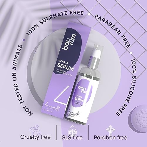 BAYRUM. Repair Hair Serum with Bayrum & Avocado Extract, Argan oil & Shea butter. For Smoothness AndGlossy Shine | Parabin free | Men and women | 50Ml