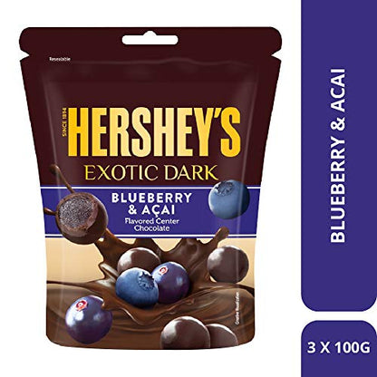 Hershey's Exotic Dark Chocolate Blueberry & Acai, 100 g (Pack of 3)