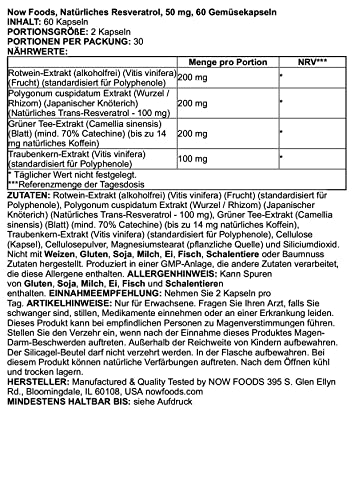 Now Foods Natural Resveratrol, 60 Vcaps