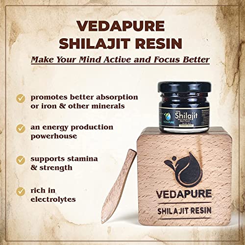 Vedapure Original Shilajit/Shilajeet Resin For Endurance, Bodybuilding -25 Gram (Pack of 1)