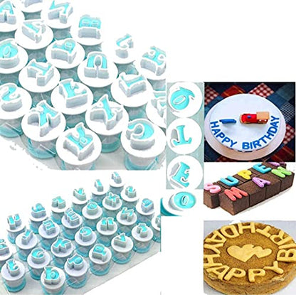 26 Pcs Uppercase Alphabet Letters Plunger Fondant Cookie Cutter Embosser Cake Decorating Baking Mold Tools